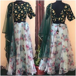 NEW!‎ Lehenga - with embroidered crop top/ Choli !